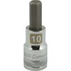 Dynamic Tools 1/2" Drive Metric Hex Head, 10mm Bit Std Length, Chrome Socket D013010